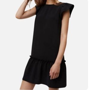 LOFT Black Ruffle Mini Dress